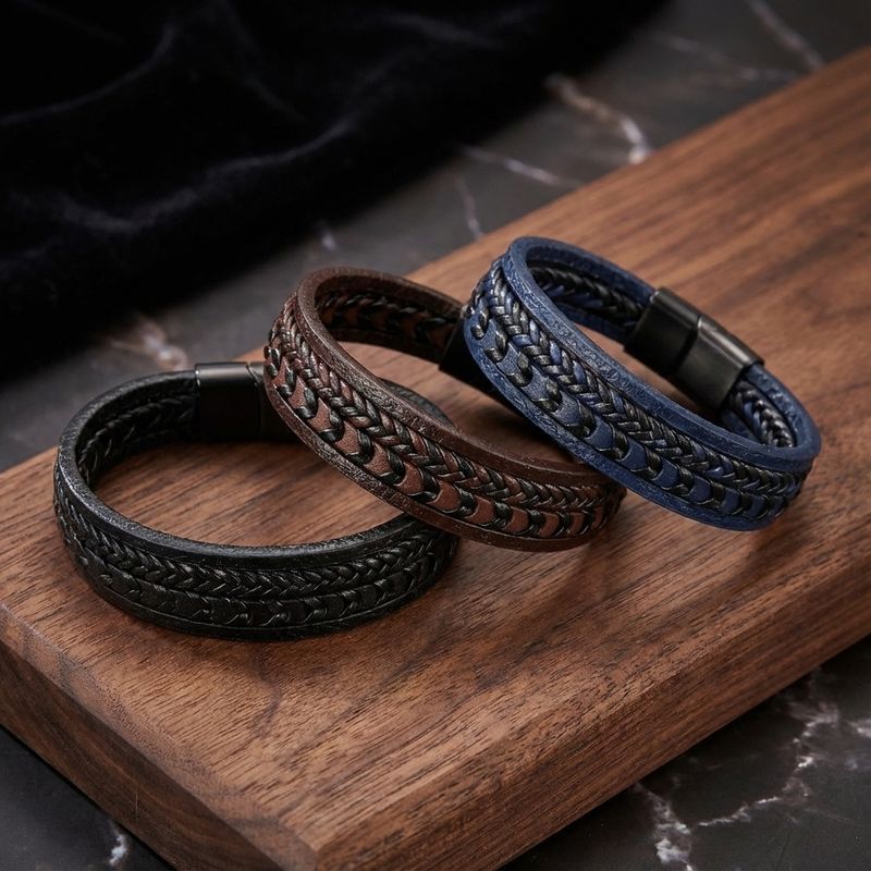 RuneCraft - Leather Braided Viking Bracelet