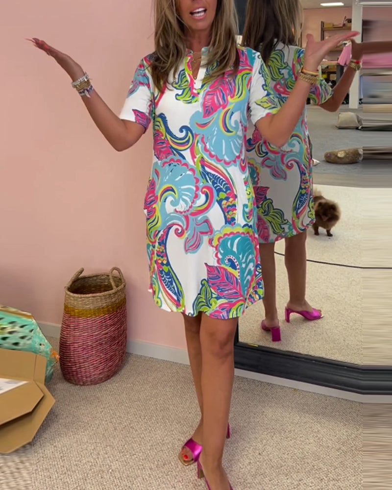 Slim Fit Printed Dress