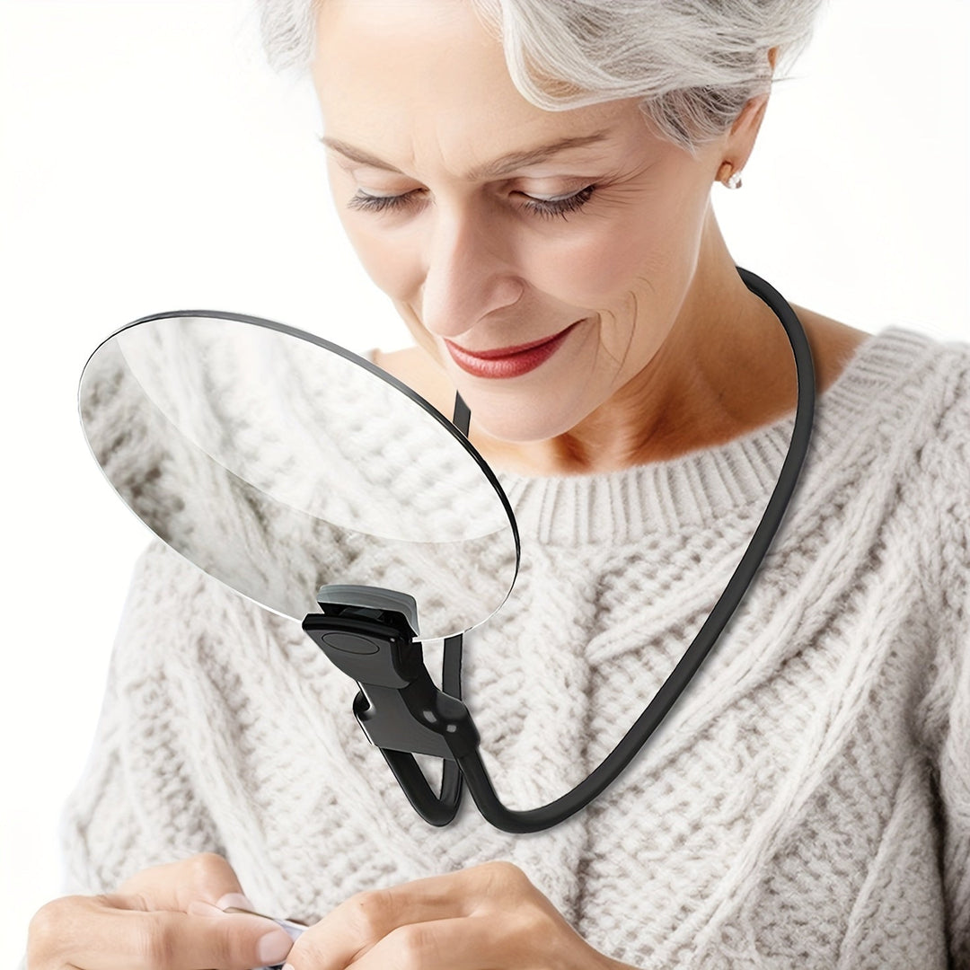Azura | 5X Magnifying Glass Pro – Hands-free adjustable neck loupe for seniors and people with visual impairments – Perfect for reading, sewing, crafting, and inspection