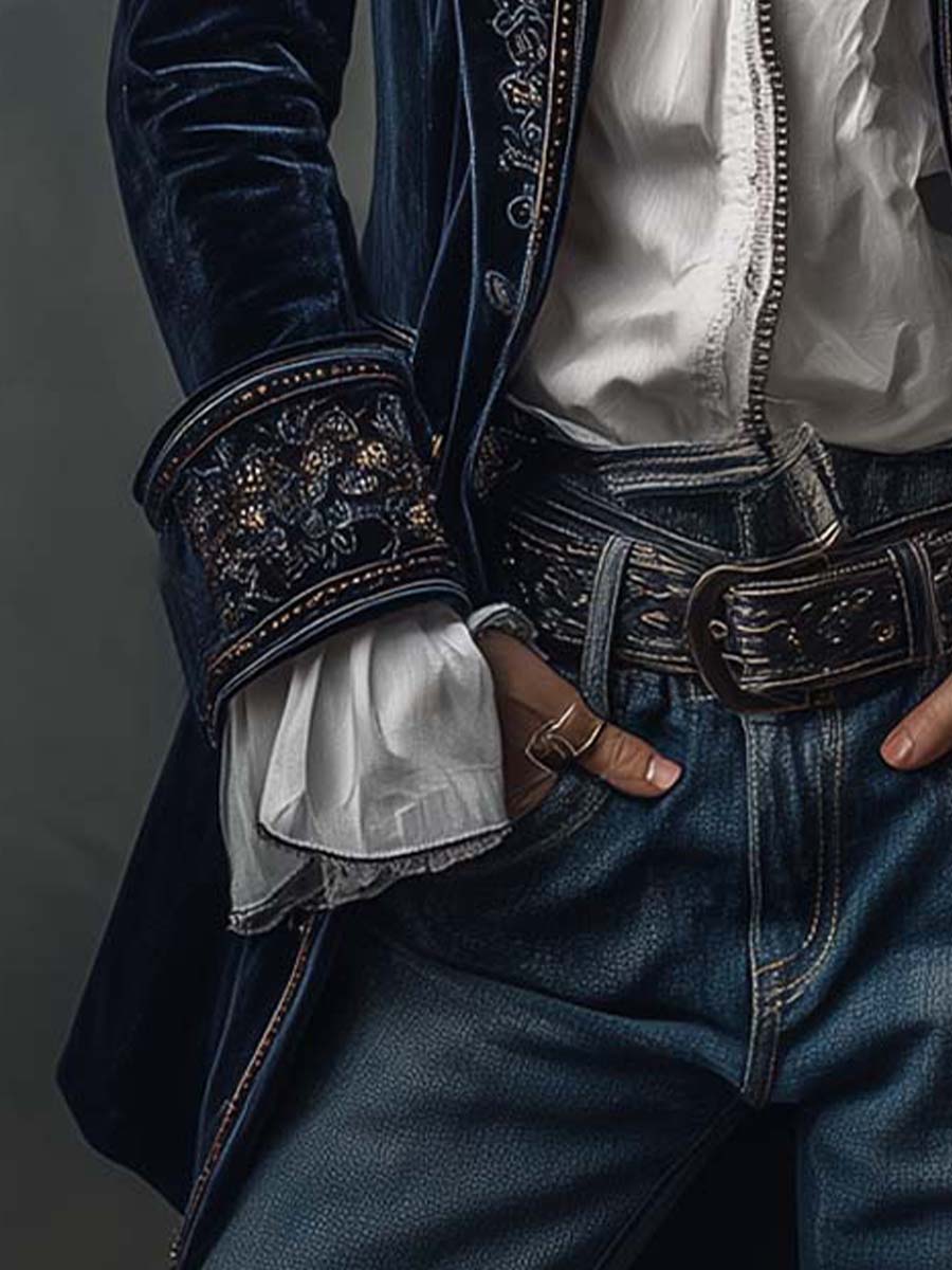 Lavinia™ | Elegant Velvet Jacket with Refined Embroidery