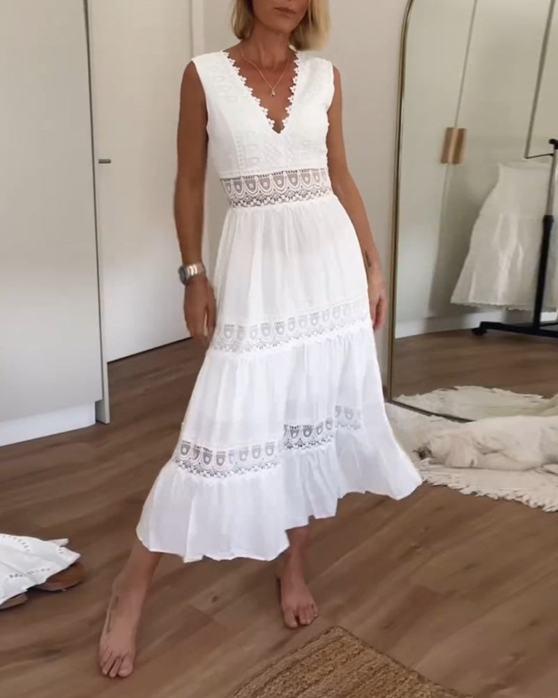 Mirna - V-neck lace tank dress
