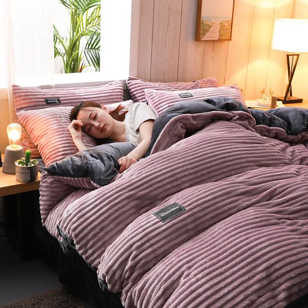 BowLift | Thickened Corduroy Velvet Bedding Set