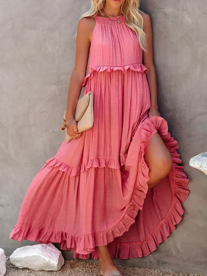 Landry - Chic Ruffle Trim Sleeveless Dress