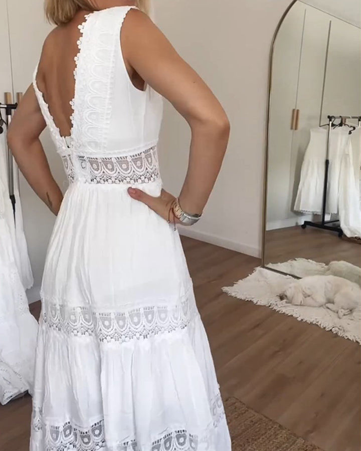Mirna - V-neck lace tank dress