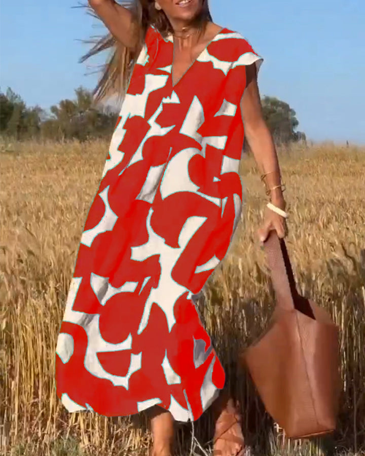 Lauren | Abstract Sleeveless Swing Dress
