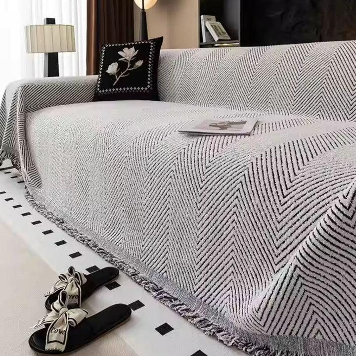 BowLift | Stripe Herringbone Sofa Cover