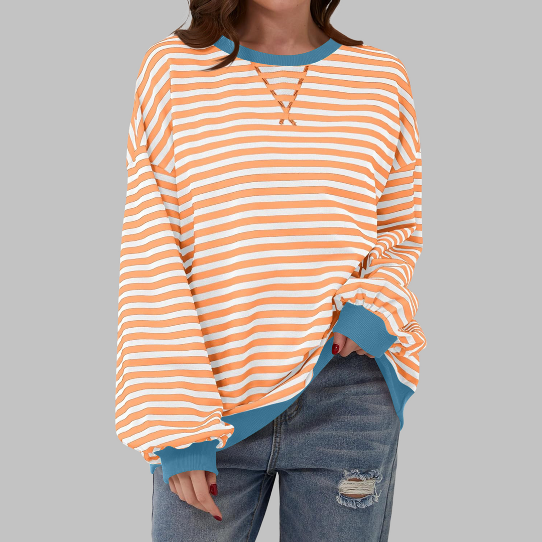 Luka™ | Casual Long Sleeve Round Neck Striped Sweatshirt