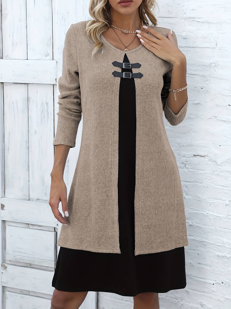 Shirahoshi - Autumn And Winter Round Neck Two-Piece Suit