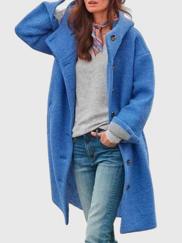 FREYA – TEXTURED HOODED COAT