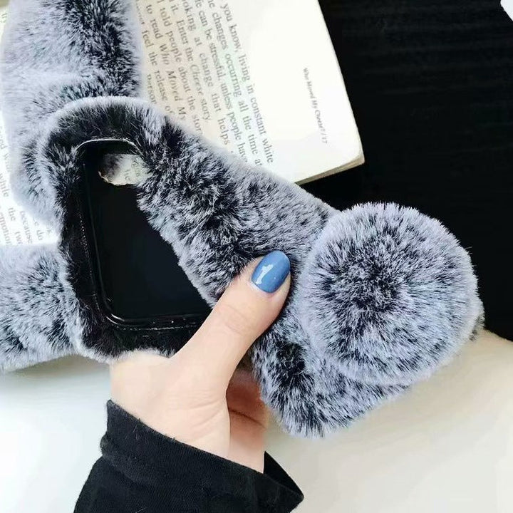 Azura | Grey Fox Hair Fur Ball Grid Design Iphone Cases