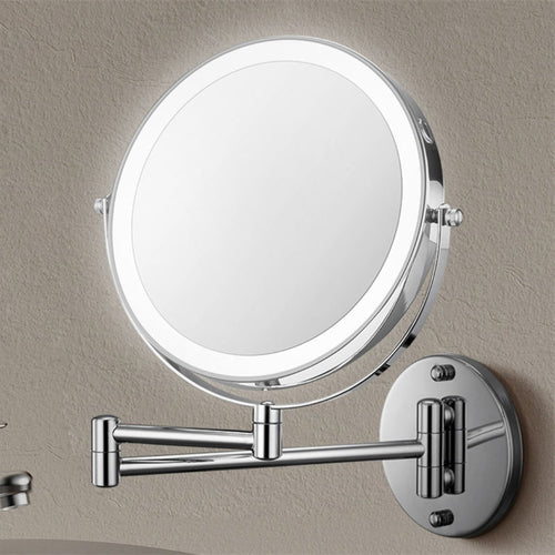 Azura | Rechargeable wall-mounted shaving mirror | 360° rotation. 1X/10X magnification and adjustable LED lighting for use in the bathroom