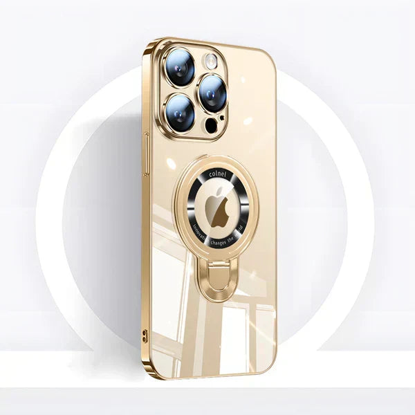 Azura | iPhone MagSafe Series | Transparent electroplated rotating stand phone case