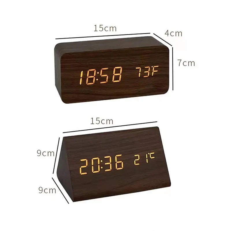 BowLift | Charms | Digital Wooden Alarm Clock | Including Temperature Display
