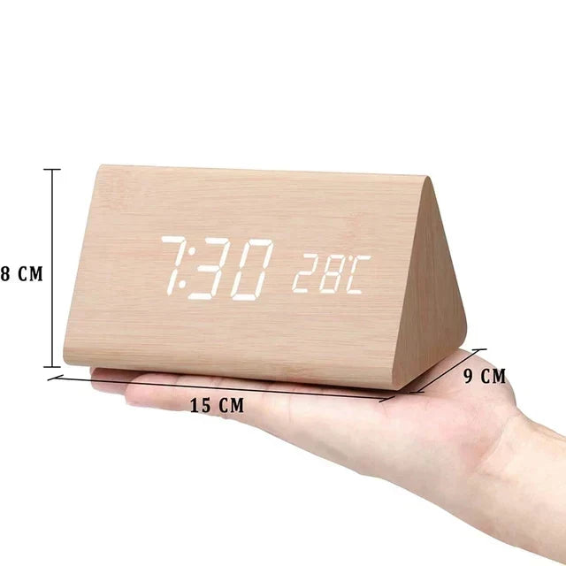 BowLift | Charms | Digital Wooden Alarm Clock | Including Temperature Display