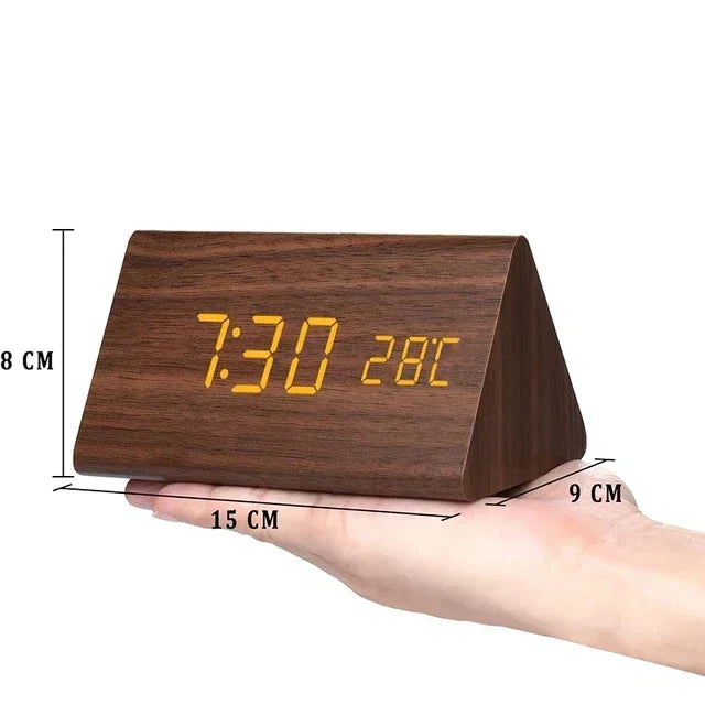 BowLift | Charms | Digital Wooden Alarm Clock | Including Temperature Display