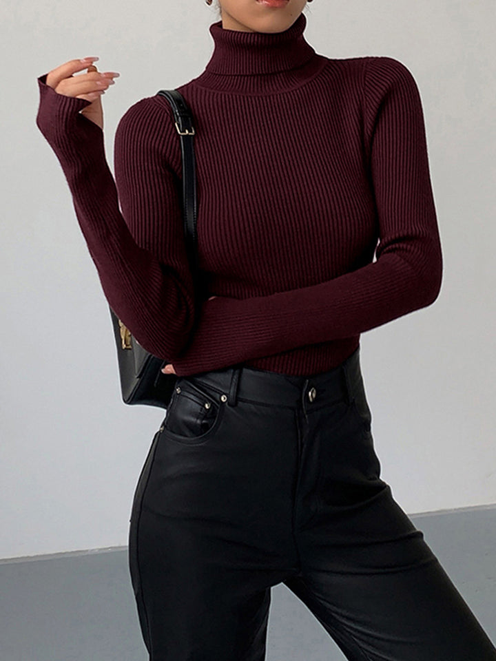 Hailey | Women’s Minimalist Slim Turtleneck Stretch Top