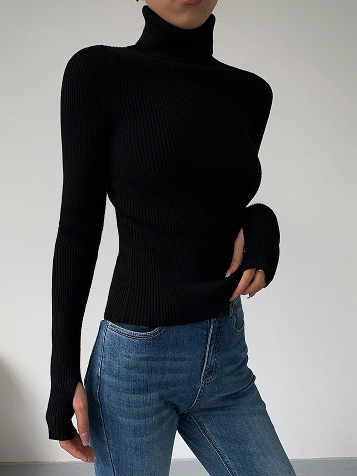 Hailey | Women’s Minimalist Slim Turtleneck Stretch Top