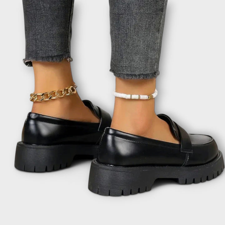 Ladies' Moccasins with Orthopedic Design and Wedge Heels