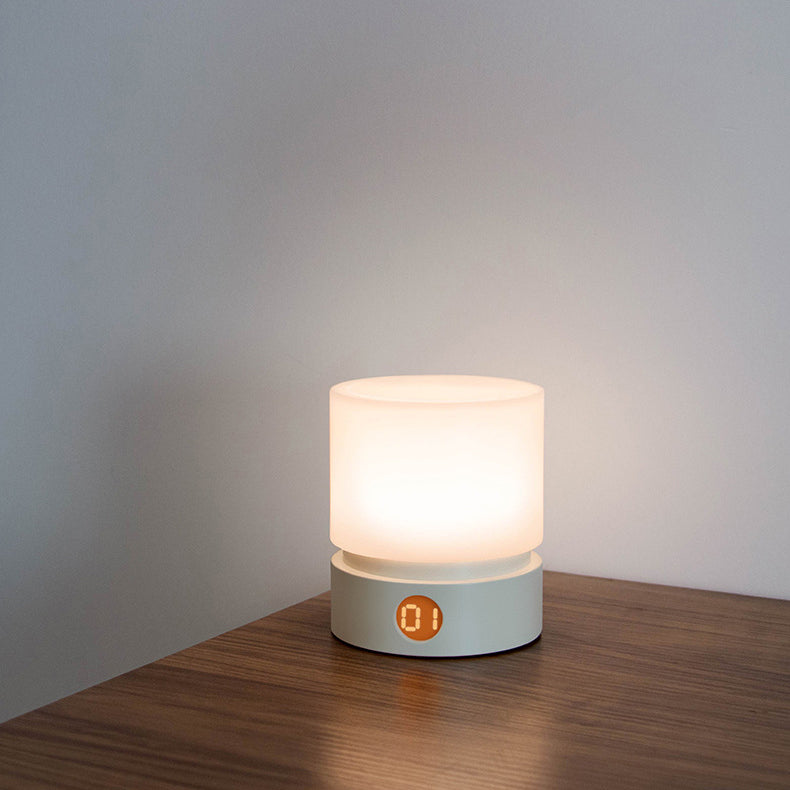 BowLift | Contemporary Nordic Timer Rechargeable ABS HIPS Silicone Cylinder LED Table Lamp Night Light for Nightstand