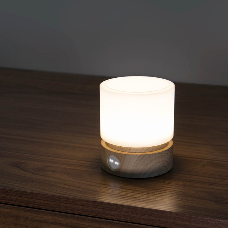 BowLift | Contemporary Nordic Timer Rechargeable ABS HIPS Silicone Cylinder LED Table Lamp Night Light for Nightstand