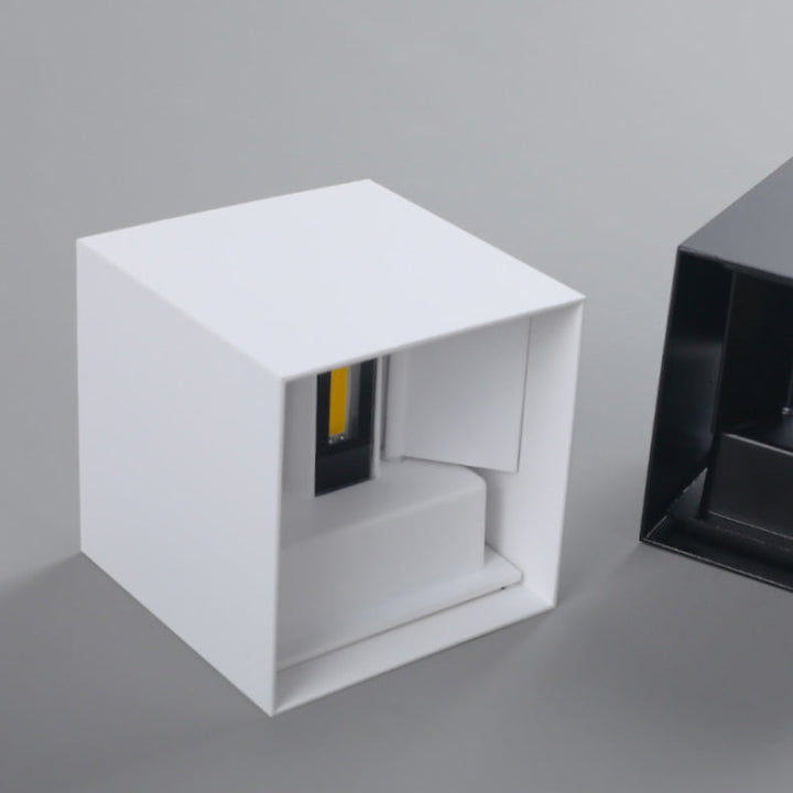 BowLift | Modern Minimalist Waterproof Cube Up Down Aluminum Glass Induction LED Wall Light Lamps For Bedroom
