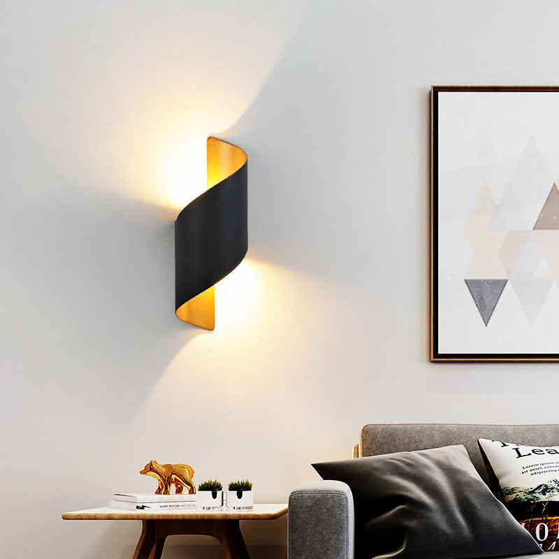 BowLift | Modern Minimalist Waterproof Spiral Aluminum Acrylic LED Wall Light for Bedroom