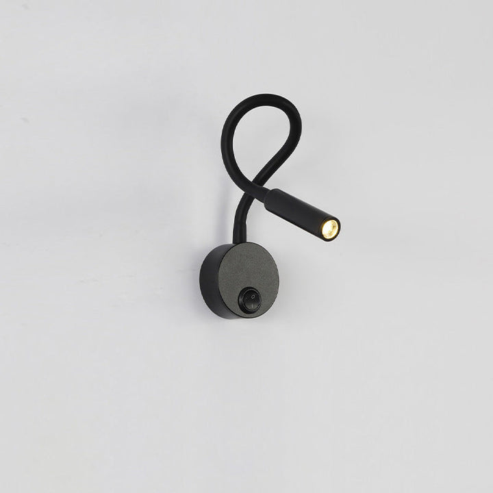 BowLift | Modern Minimalist Iron Round Flexible Bend Tube LED Reading Lamp Wall Sconce Lamp for Bedroom