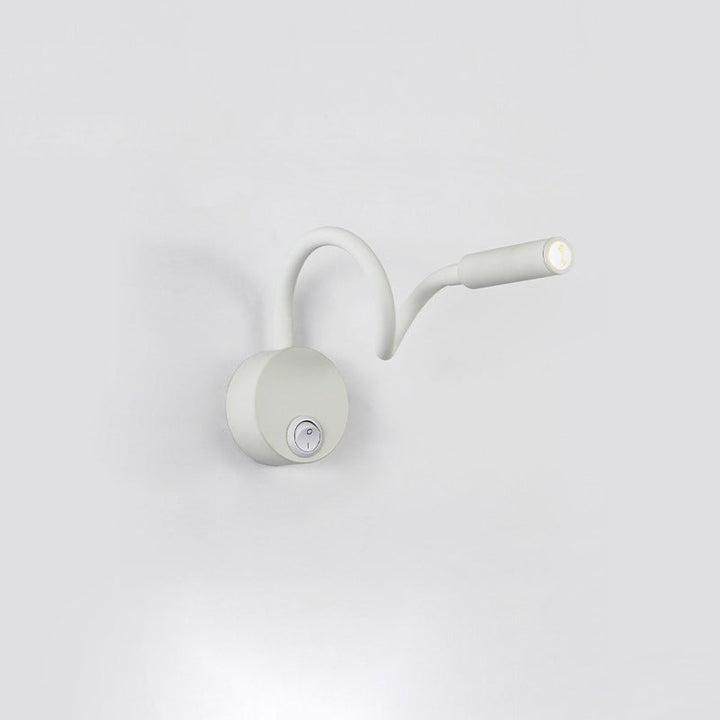 BowLift | Modern Minimalist Iron Round Flexible Bend Tube LED Reading Lamp Wall Sconce Lamp for Bedroom