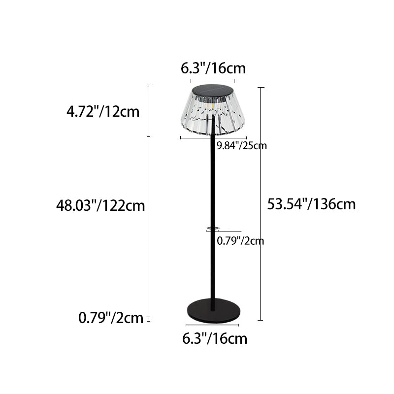 Contemporary Industrial Waterproof Solar USB Iron Glass Outdoor LED Standing Floor Lamp For Garden | Bowlift