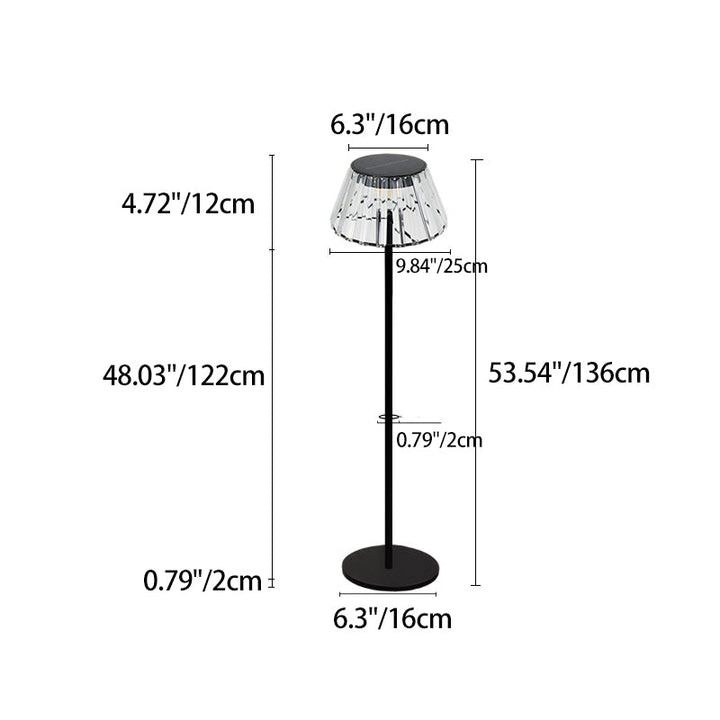 Contemporary Industrial Waterproof Solar USB Iron Glass Outdoor LED Standing Floor Lamp For Garden | Bowlift