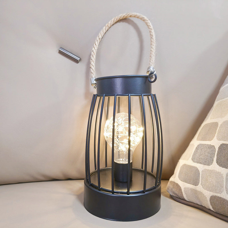 BowLift | Modern Minimalist Vertical Striped Square Round Iron LED Table Lamp For Living Room