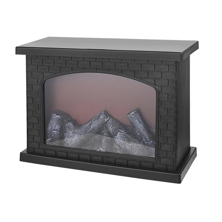 BowLift | Contemporary Retro ABS Simulated Flame Fireplace Round Battery Rectangular LED Table Lamp For Living Room