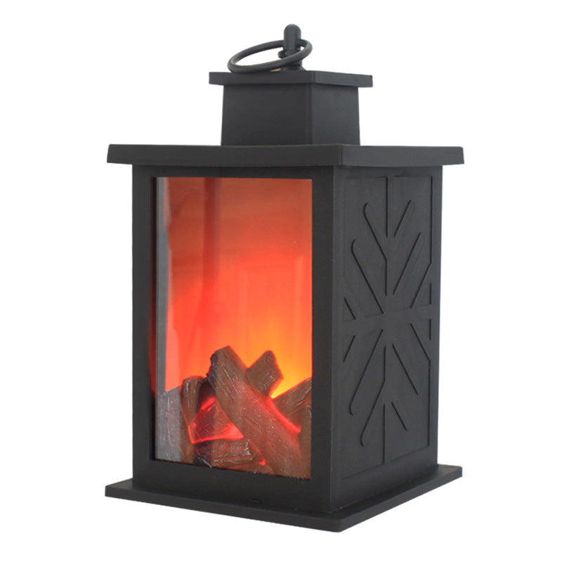 BowLift | Contemporary Retro ABS Simulated Flame Fireplace Round Battery Rectangular LED Table Lamp For Living Room