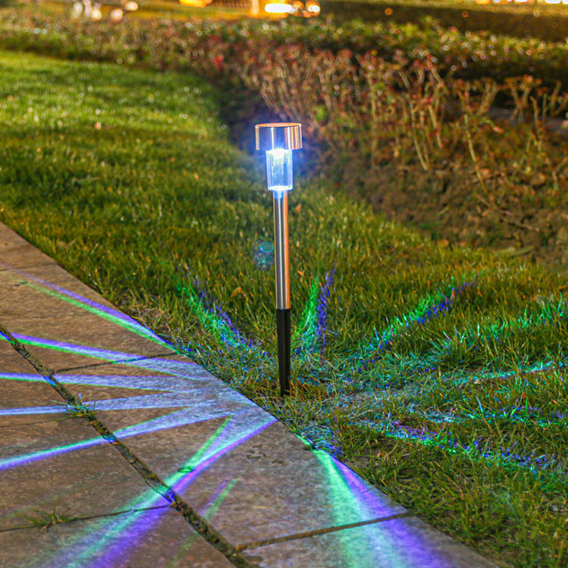 BowLift | Modern simplicity solar waterproof stainless steel cylinder LED landscape lighting outdoor light for the garden