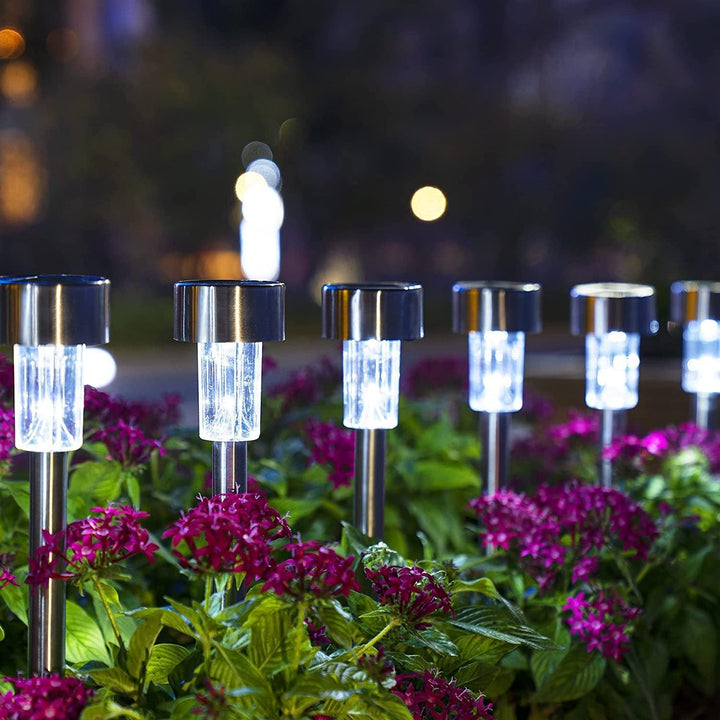 BowLift | Modern simplicity solar waterproof stainless steel cylinder LED landscape lighting outdoor light for the garden
