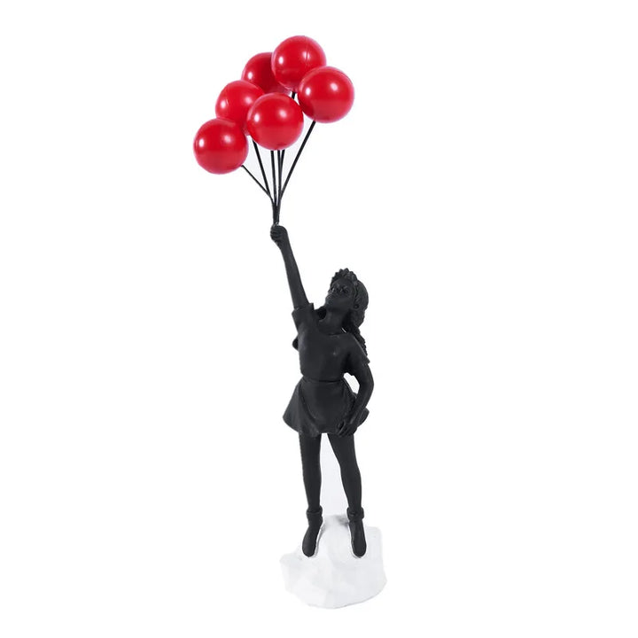 BowLift | Sculpture of a girl with balloon in Banksy style for table decoration and creative living room decoration