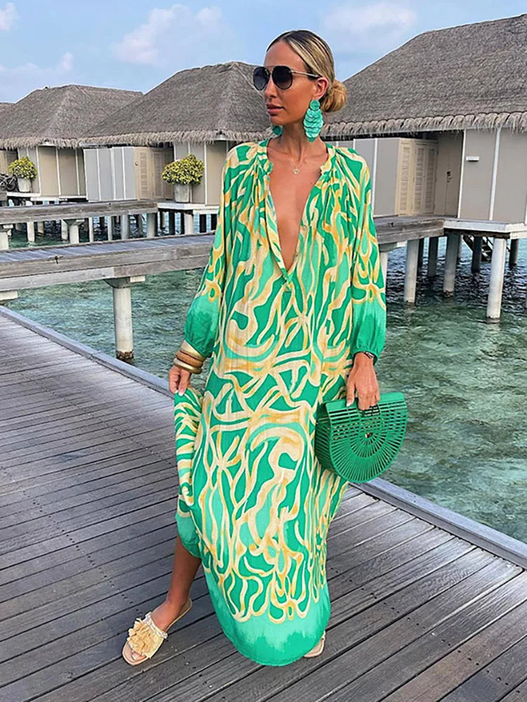 Bea - V Neck Maxi Dress