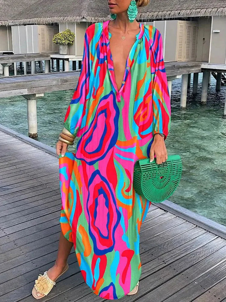 Bea - V Neck Maxi Dress
