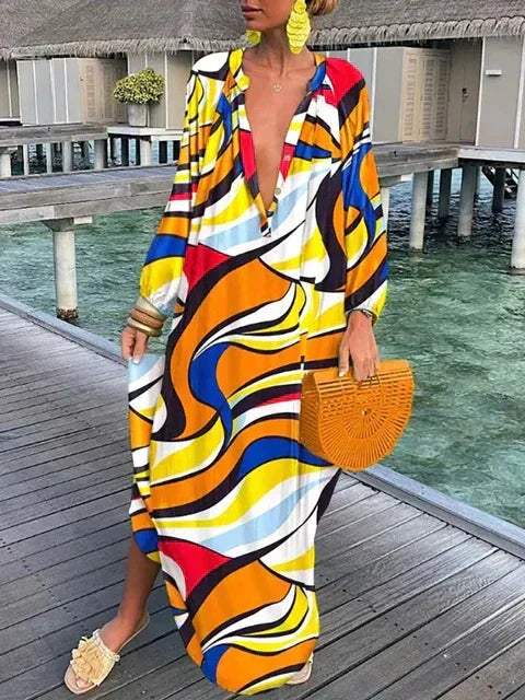 Bea - V Neck Maxi Dress