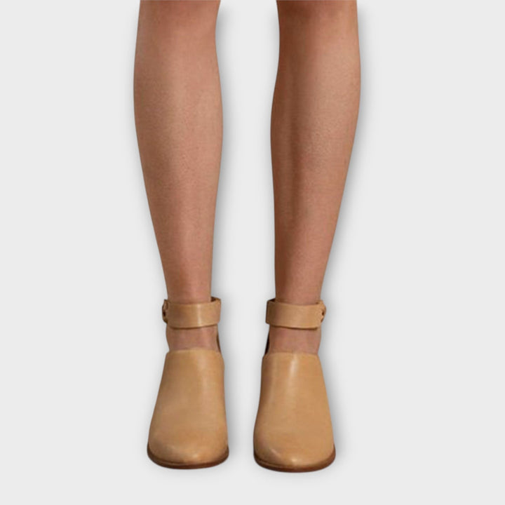 Modern Cutout Leather Ankle Boots
