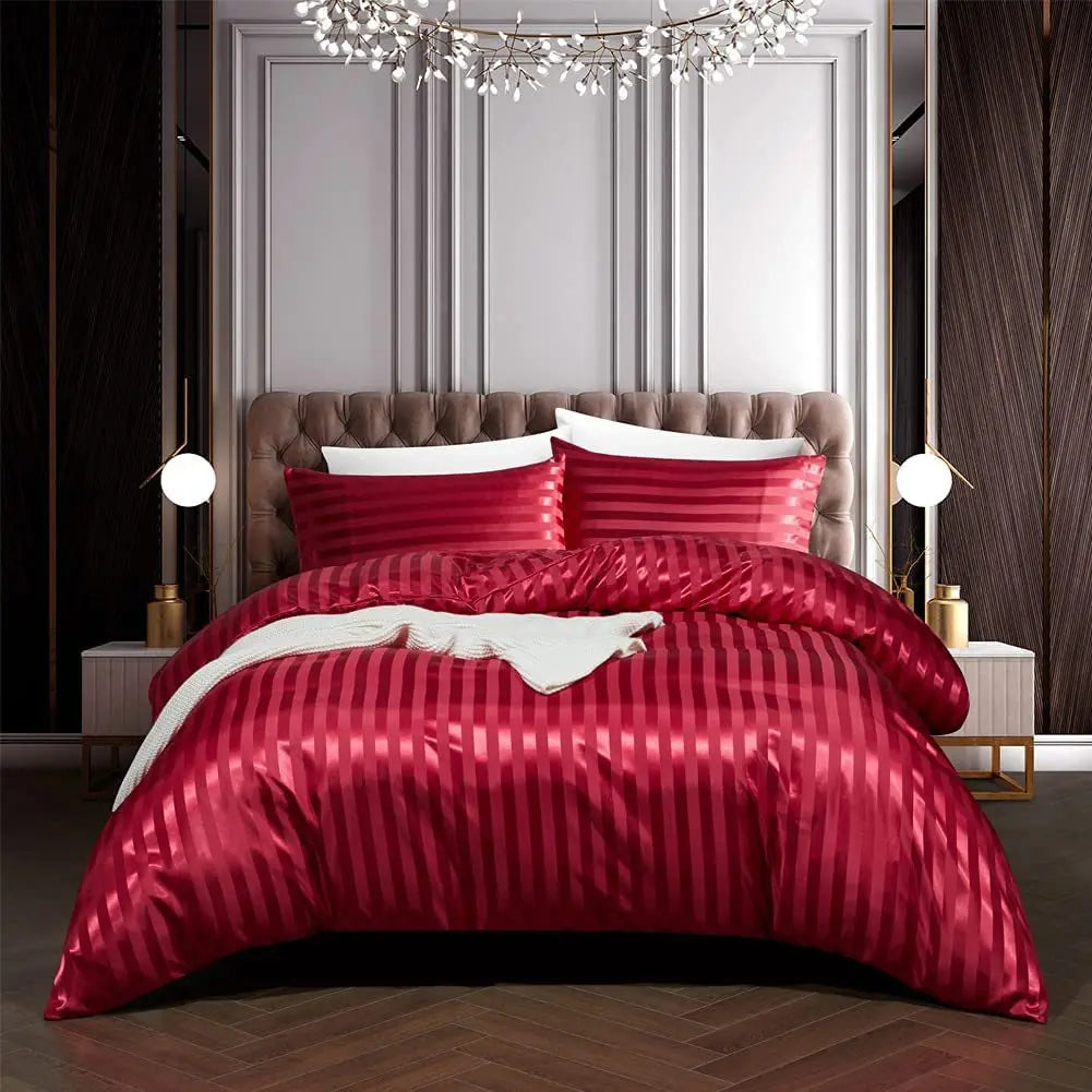 BowLift | VelvetDream - Black Satin Bed Set