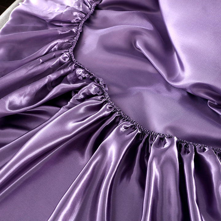 Silk Satin Elastic Fitted Sheet with FREE* Silk Satin Pillowcases Bowlift