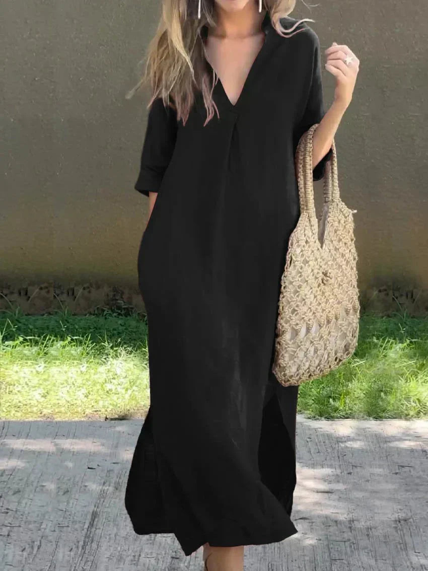 Alexa - Chic V-Neck Summer Maxi Dress