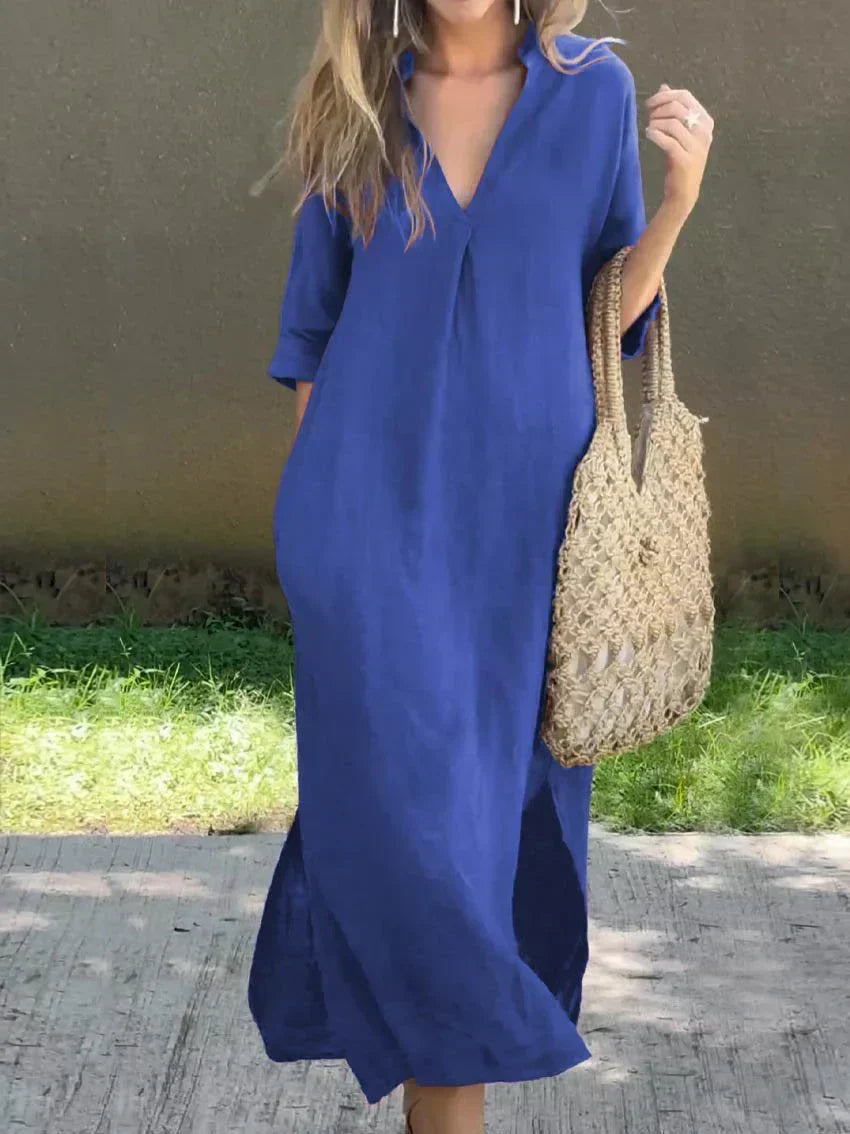 Alexa - Chic V-Neck Summer Maxi Dress