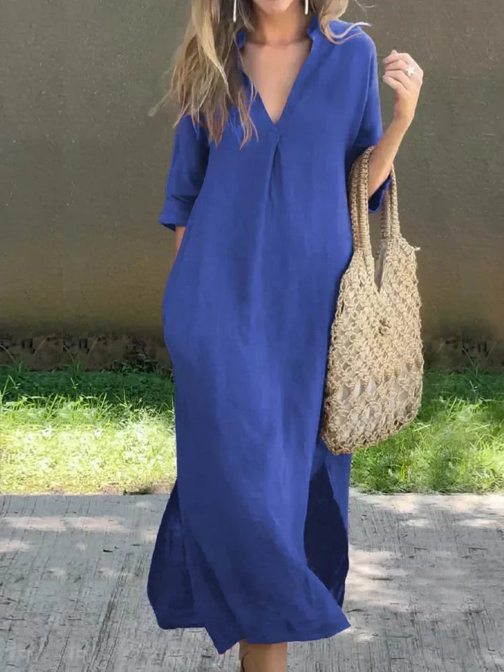 Alexa - Chic V-Neck Summer Maxi Dress