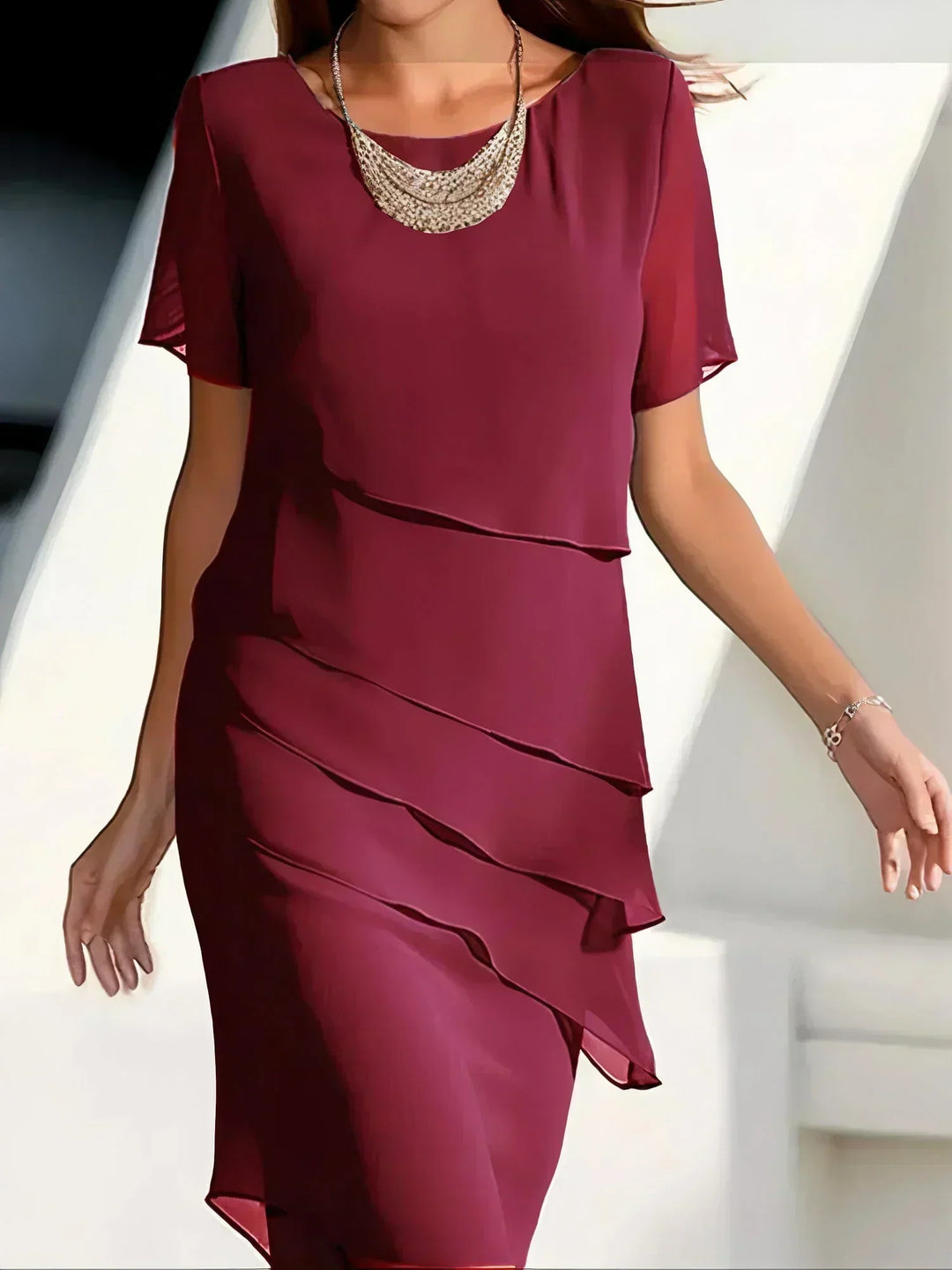Anastasia | Luxurious Layered Midi Dress