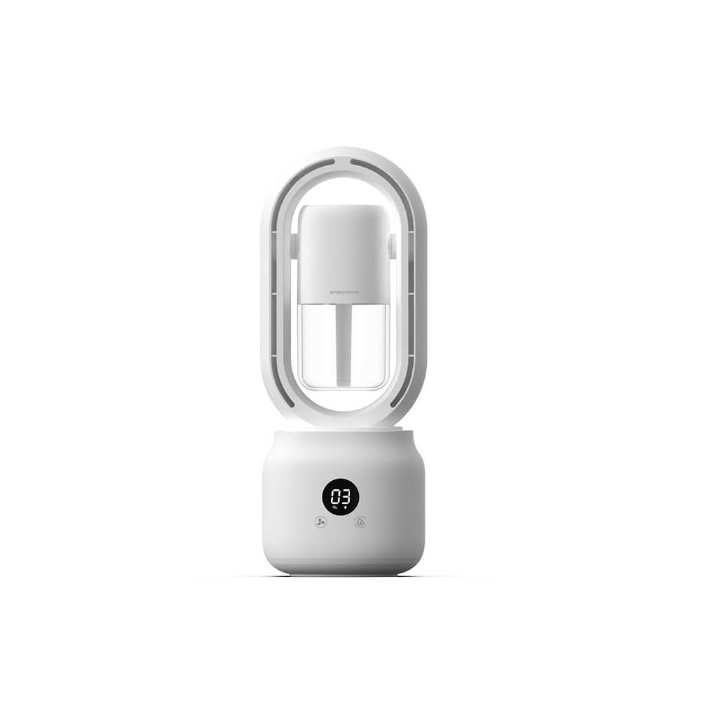 BowLift | Portable fan without blades with humidifier and night light for refreshing comfort