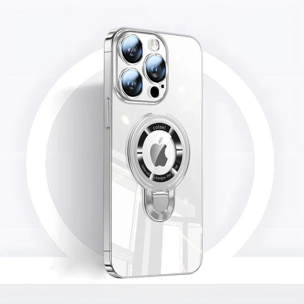 Azura | iPhone MagSafe Series | Transparent electroplated rotating stand phone case