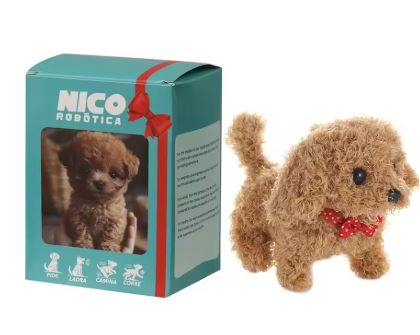 Azura | Nicoo Interactive Robot Puppy | Walks, Barks, Wags Tail | Plush, Battery-Operated Toy