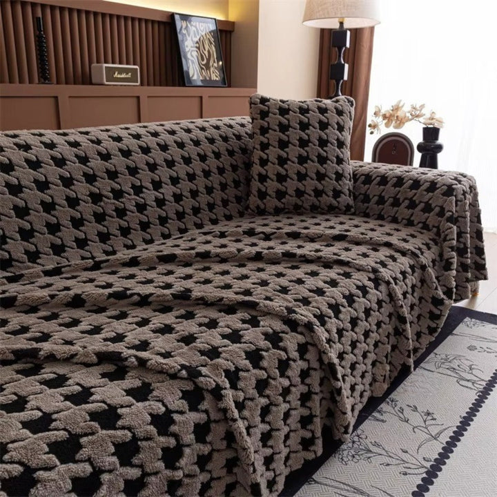 BowLift | Cavalli Houndstooth Plush Sofa Cover